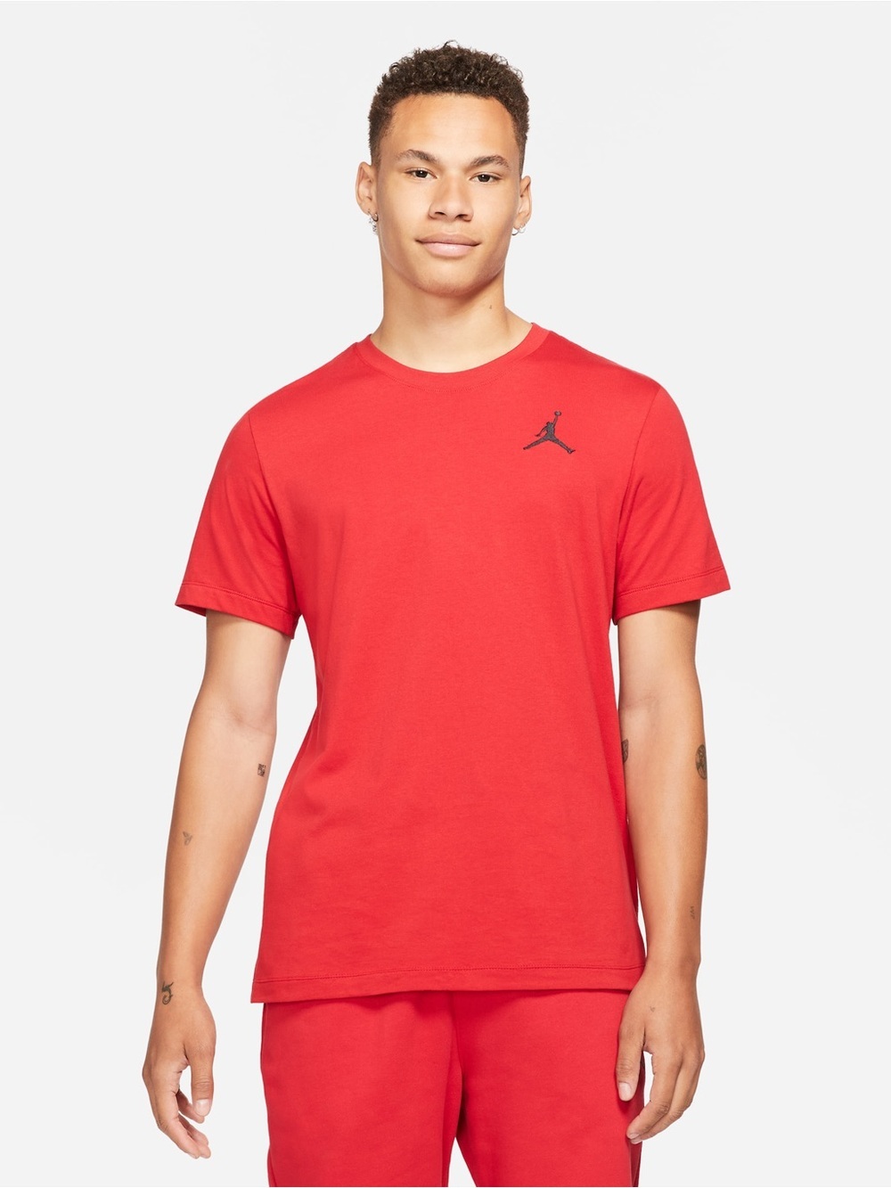 Sz Various Jordan Red Short Sleeve T-Shirt with Black Jumpman